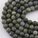large hole labradorite matte round beads