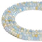 Natural Multi Color Aquamarine Faceted Rondelle Beads Size 4x6mm 15.5'' Strand