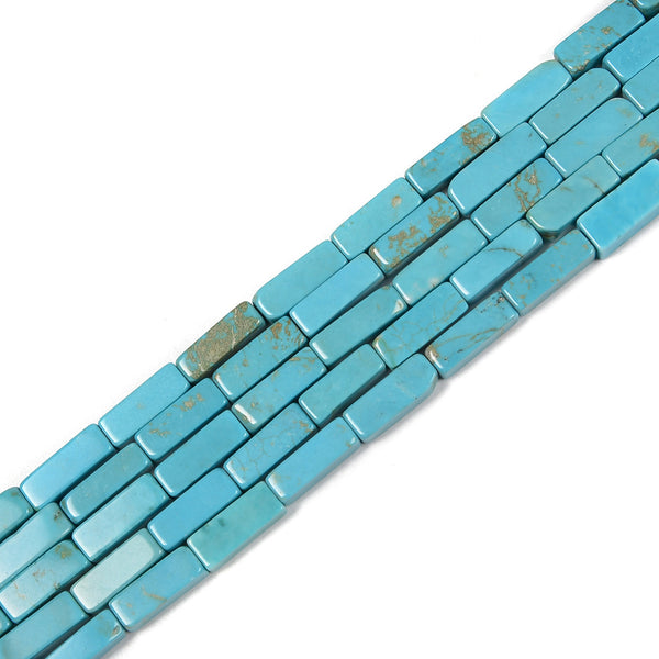 Blue Turquoise Rectangle Tube Beads Size 4x13mm 15.5'' Strand