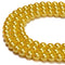 Yellow Glass Pearl Smooth Round Beads 3mm 4mm 6mm 8mm 10mm 12mm 15.5" Strand