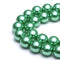 bright green glass pearl smooth round beads