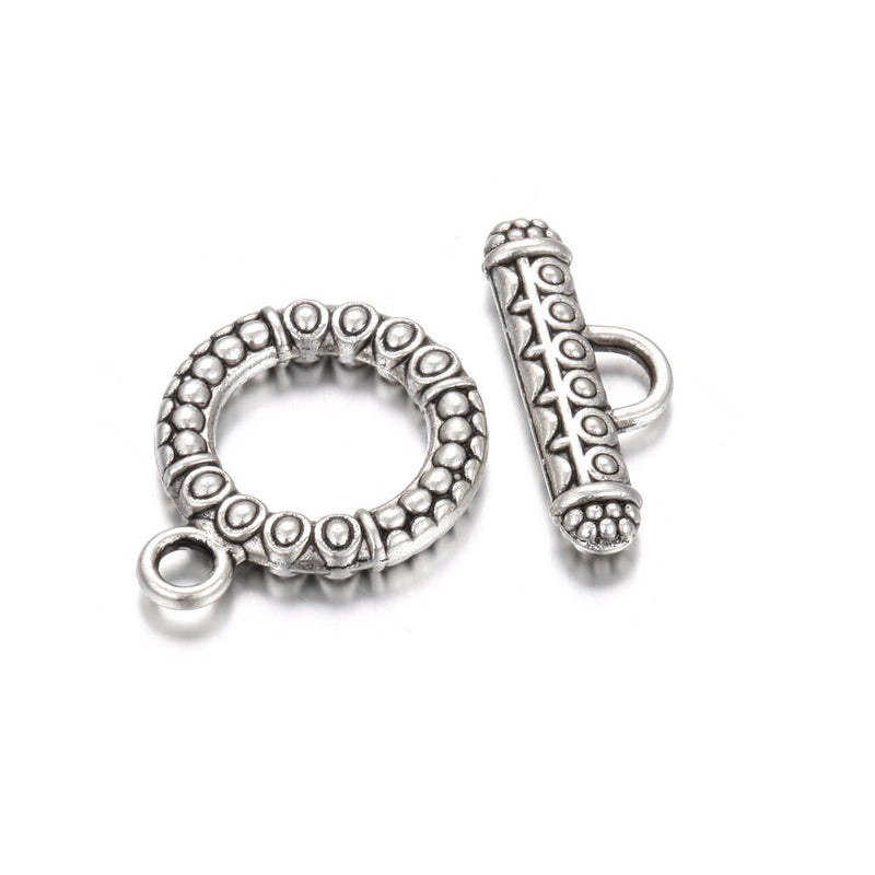 anti silver plated charm toggle clasps round 