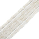 White Cream Moonstone Faceted Rondelle Beads 4x6mm 15.5" Strand