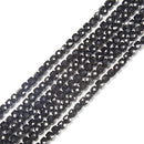 Natural Black Tourmaline Faceted Cube Beads Size 4mm 15.5'' Strand