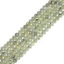 Natural Prehnite With Black Inclusion Faceted Round Beads Size 6mm 15.5'' Strand