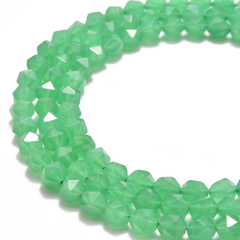 green aventurine faceted star cut beads