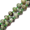 green opal large faceted rondelle beads 