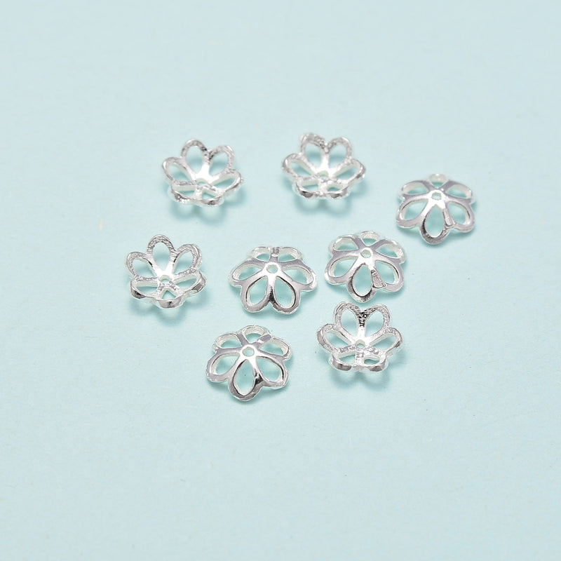 925 Sterling Silver Beads Cap Spacer Size 7mm, 16pcs per Bag Sold by Bag