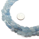 Natural Aquamarine Smooth Pebble Nugget Beads Approx 5-7mm 15.5" Strand