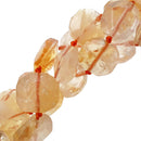 natural citrine faceted flat square slice beads