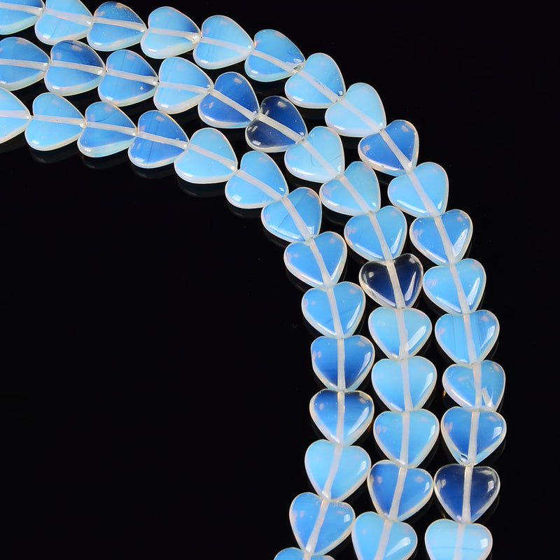 Opalite Heart Shape Beads Size 10mm 12mm 15.5'' Strand