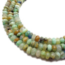 Natural Chrysocolla Faceted Rondelle Beads Size 4x7.5mm 15.5'' Strand