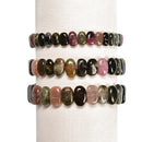 Multi Color Tourmaline Oval Bracelet Beads Size 5x8mm 6x10mm 8x12mm 7.5 ''Length