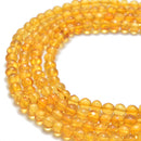 natural amber smooth round beads