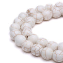 white howlite turquoise smooth round beads 