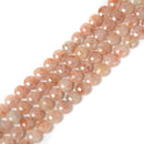 Natural Sunstone Faceted Coin Beads Size 10mm 15.5'' Strand