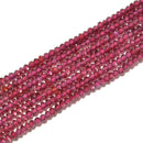 Natural Mozambique Garnet Faceted Rondelle Beads Size 2x3mm 15.5'' Strand