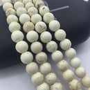 large hole white turquoise beads smooth round beads