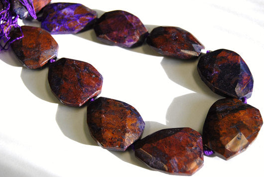 green purple jasper faceted trapezoid beads
