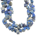 Natural Lapis Rough Nugget Chunks Top Drill Beads 8-12mm x 12-15mm 15.5'' Strand