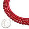 red bamboo coral smooth round beads 