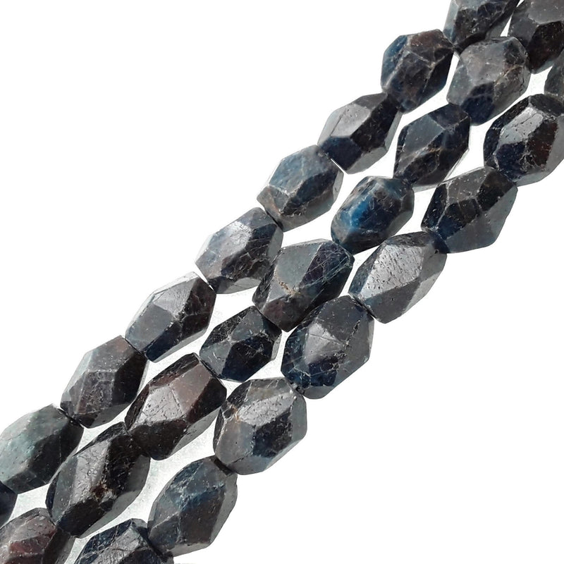 blue kyanite faceted rice nugget chunk beads