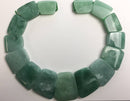 natural green jade graduated trapezoid slab slice beads
