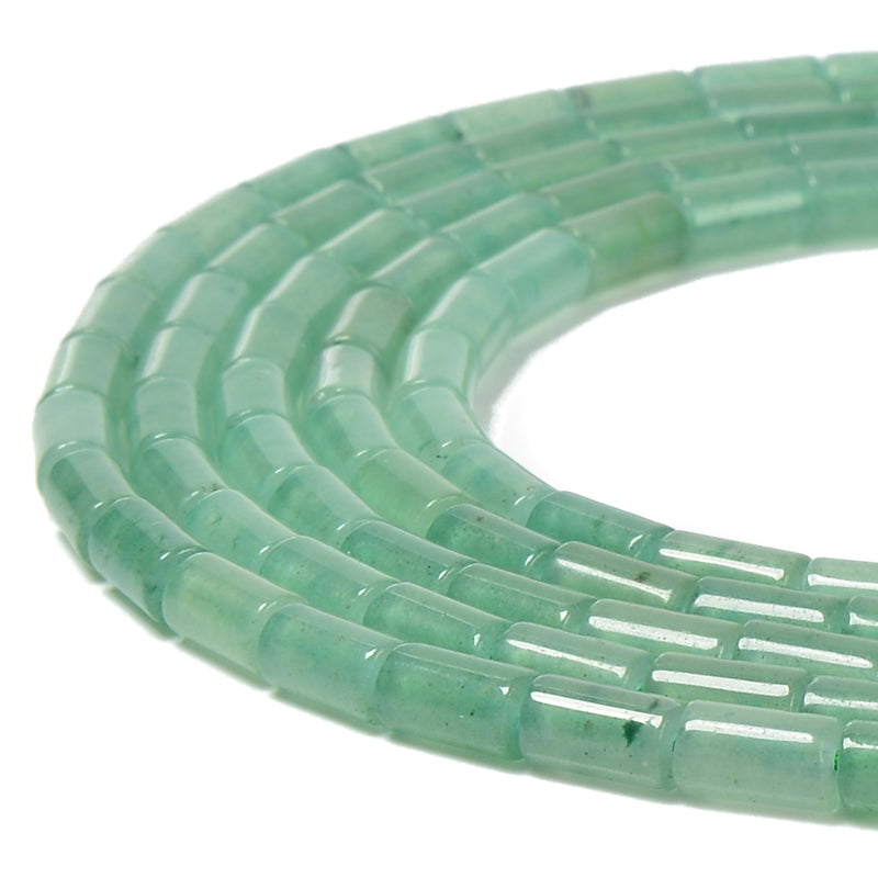 Natural Green Aventurine Cylinder Tube Beads Size 4x7mm 15.5'' Strand
