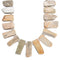 Natural White Moonstone Graduated Slab Slice Stick Points Beads 10-12mmx22-45mm 15.5'' Strand