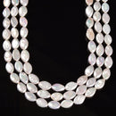 White Fresh Water Pearl Oval Shape Beads Size 9-10mm x 13-15mm 15.5'' Strand