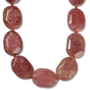 Natural Strawberry Quartz Faceted Oval Shape Beads Size 30x40mm 15.5'' Strand