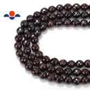 natural garnet faceted round beads