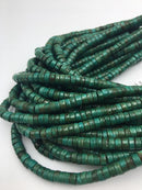 dark green turquoise Heishi Rondelle Discs beads 