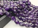 natural amethyst faceted nugget chunk beads 