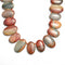 polychrome jasper oval shape beads