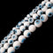 White Evil Eye Glass Smooth Round Beads Size 6mm 8mm 15.5" Strand