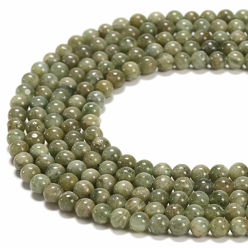 Natural Green Apatite Smooth Round Beads Size 6mm 15.5'' Strand