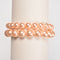 Peach Champagne Shell Pearl Smooth Round Beaded Bracelet 8mm 10mm 7.5" Length