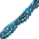 natural blue apatite faceted round beads