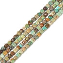 Natural Turquoise Irregular Cube Beads Size 6-6.5mm 15.5'' Strand