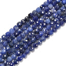 Natural Sodalite Faceted Cube Beads Size 4mm 15.5'' Strand