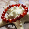 red Striped agate bracelet smooth round