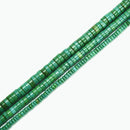 Dark Green Turquoise Heishi Discs Beads Size 2x4.5mm 3x6mm 3x8mm 15.5'' Strand