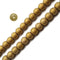 2.0mm Hole Gold Hematite Matte Round Beads 8mm 15.5" Strand