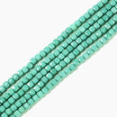 Blue Turquoise Faceted Cube Beads Size 4mm 15.5'' Strand