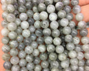 natural white labradorite smooth round beads 