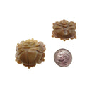Natural Bamboo Coral Hand Carved Rose Pendant Approx 25mm 30mm Sold Per Piece
