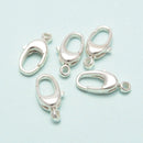925 Sterling Silver Oval Shape Clasp Size 7x16mm 3Pcs Per Bag