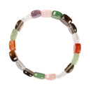 Multi Gemstones Oval Shape Double Drill Bracelet Size Approx 10x14mm Length 7.5"