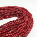 red bamboo coral irregular codiscs beads
